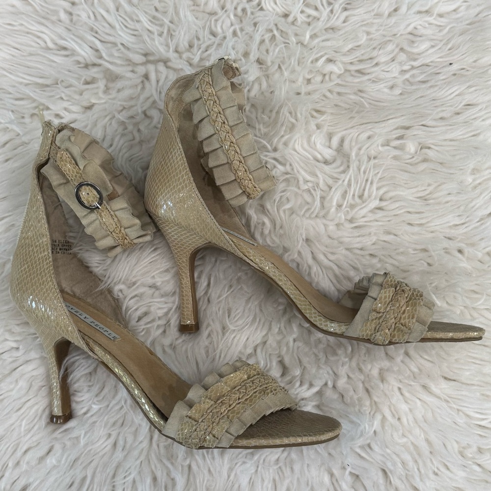 Lovely People Cream Stiletto Heels with Quilted Ankle Straps